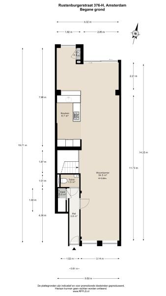 Floor Plan 1 - Rustenburgerstraat 376 H