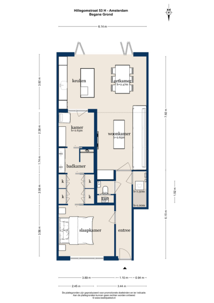Floor Plan 1 - Hillegomstraat 53 H