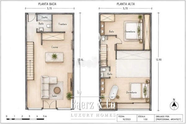 Floor Plan 1 - Luxury penthouse duplex in La Caleta, Tenerife